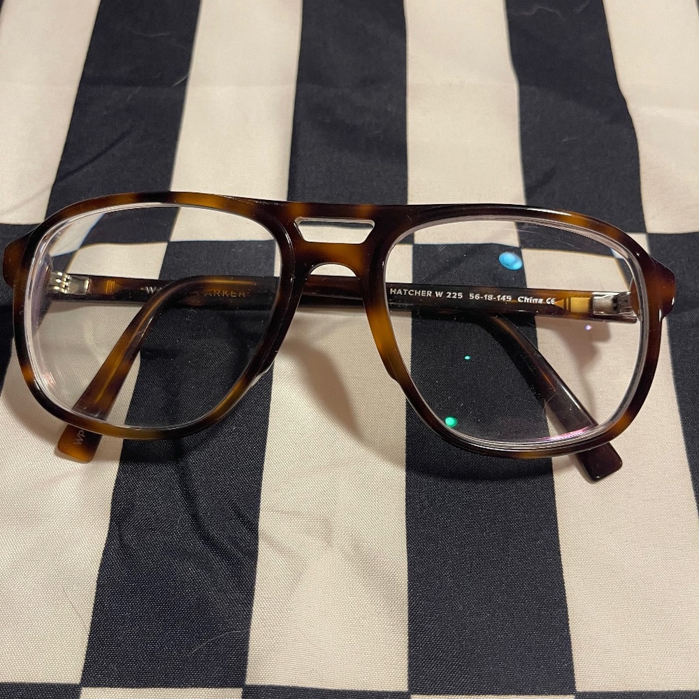 Warby Parker brown tortoise aviator glasses